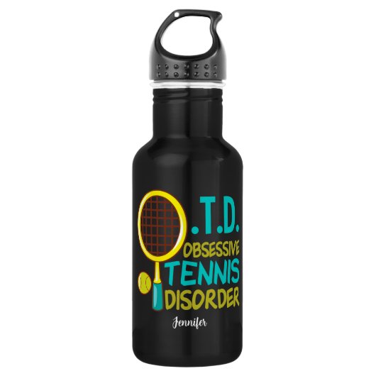 Funny Tennis Edelstahlflasche (Vorderseite)