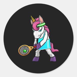 Funny Tennis Gift für Girls - Unicorns Runder Aufkleber