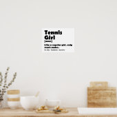 Funny Tennis Girl - Wörterbuch Poster (Küche)