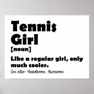 Funny Tennis Girl - Wörterbuch Poster