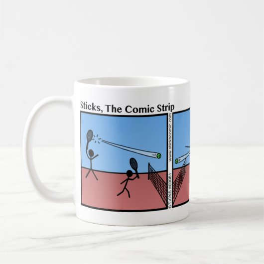 Funny Tennis Match Stickman Tasse - 061 (Links)