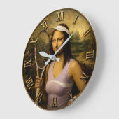 Funny Tennis Mona Lisa Große Wanduhr (Winkel)
