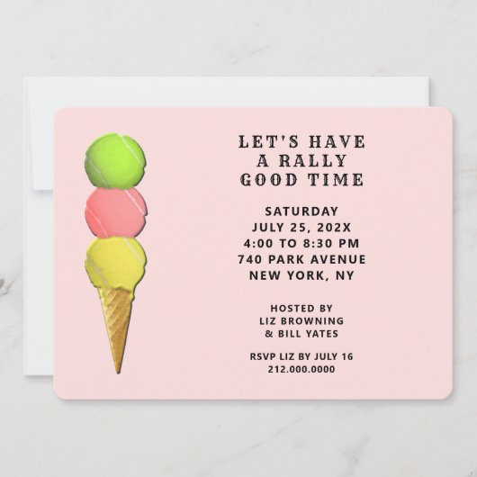 Funny Tennis Party Einladung (Vorderseite)