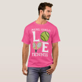 Funny Tennis Player Girl Joat and Tennis Coach Rac T-Shirt (Vorne ganz)
