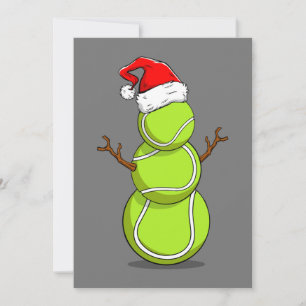 Funny Tennis Player Snowman Weihnachtsgeschenk Einladung