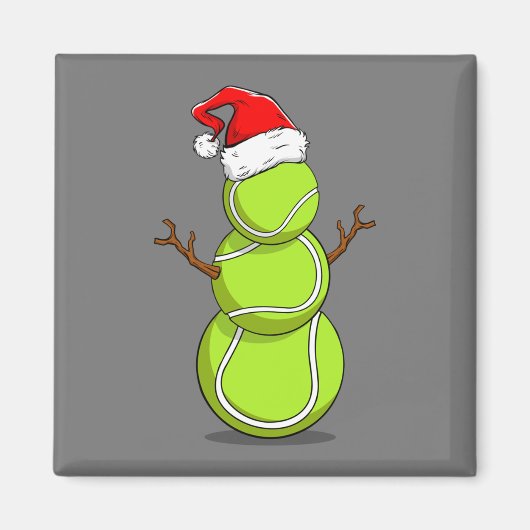 Funny Tennis Player Snowman Weihnachtsgeschenk Magnet (Vorne)