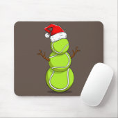 Funny Tennis Player Snowman Weihnachtsgeschenk Mousepad (Mit Mouse)