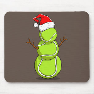 Funny Tennis Player Snowman Weihnachtsgeschenk Mousepad