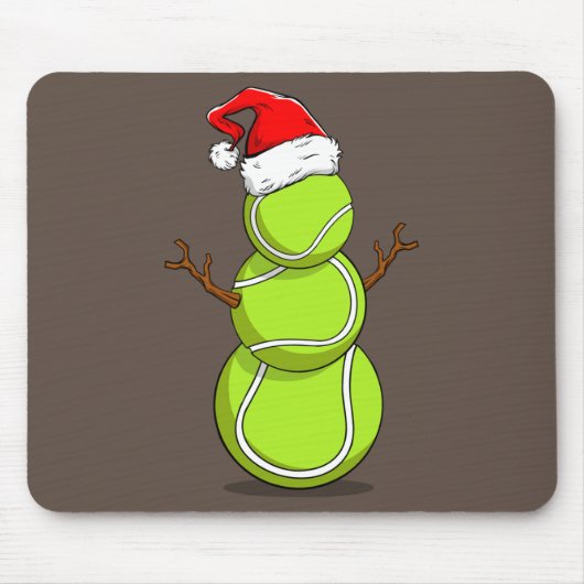 Funny Tennis Player Snowman Weihnachtsgeschenk Mousepad (Vorne)