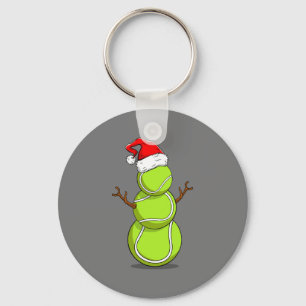 Funny Tennis Player Snowman Weihnachtsgeschenk Schlüsselanhänger