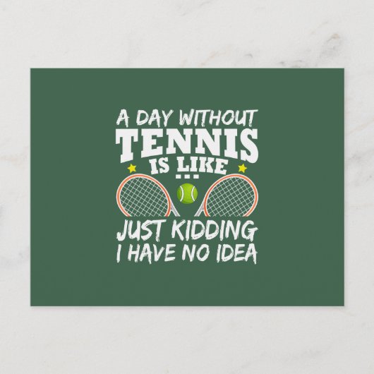 Funny Tennis Quote Typografie Postkarte (Vorderseite)