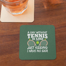 Funny Tennis Quote Typografie Rechteckiger Pappuntersetzer