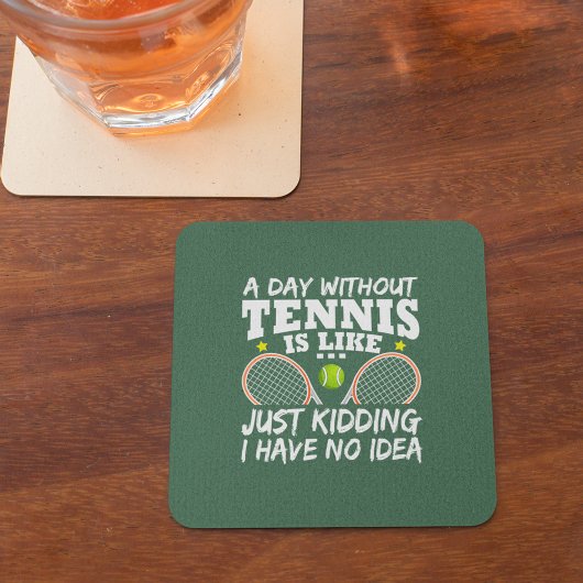 Funny Tennis Quote Typografie Rechteckiger Pappuntersetzer