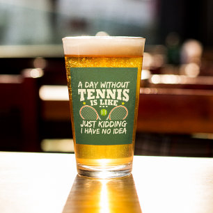 Funny Tennis Quote Typografy Beer Glas