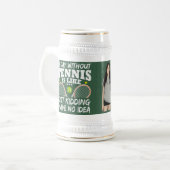 Funny Tennis Quote Typografy Foto Bierglas (Vorderseite Links)
