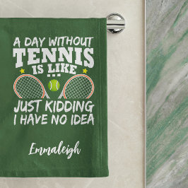 Funny Tennis Quote Typografy Sport Handtuch