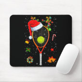 Funny Tennis Racket Reindeer Santa Hat Christmas L Mousepad (Mit Mouse)
