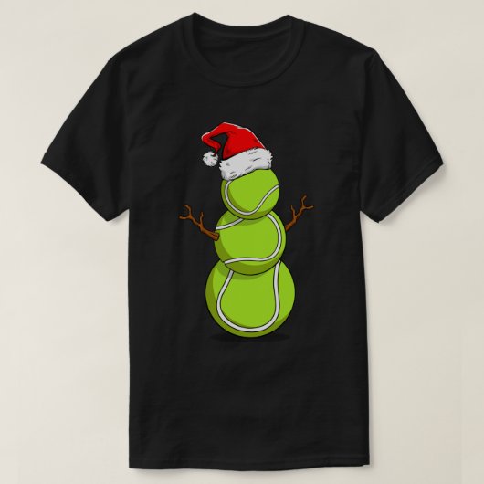 Funny Tennis Snowman Christmas Design T-Shirt (Design vorne)