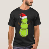 Funny Tennis Snowman Christmas Design T-Shirt (Vorderseite)