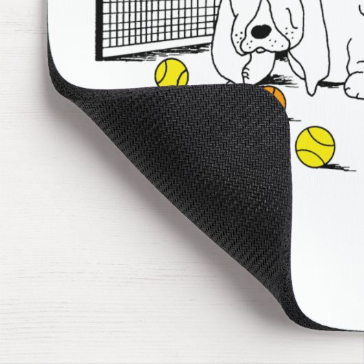 Funny Tennis spielt Basset Hound Mouse Pad Mousepad (Ecke)