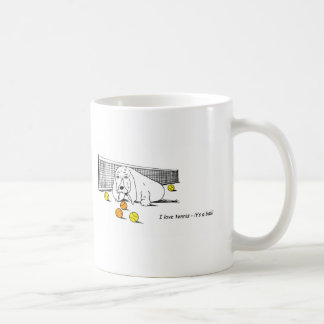 Funny Tennis spielt Basset Hound Tasse
