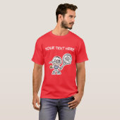 Funny Tennis T Shirt mit personalisierbarem Cartoo (Vorne ganz)