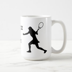 Funny Tennis Tasse mit Silhouette für weibliche S