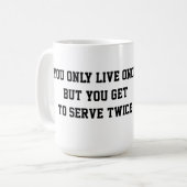 Funny Tennis Tasse mit Silhouette für weibliche Sp (Vorderseite Links)