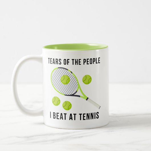 Funny Tennis Zweifarbige Tasse (Links)