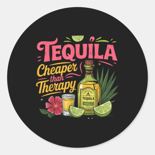 Funny Tequila Drinking Cinco De Mayo Mexikanisches Runder Aufkleber (Vorderseite)