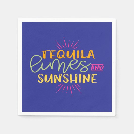 Funny Tequila Limes Sunshine Mexican Fiesta Serviette (Vorderseite)
