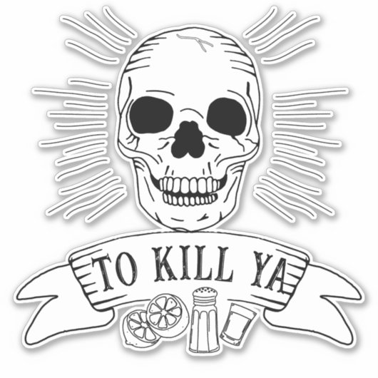 Funny Tequila Slogan Grunge Möwe zum Leben Aufkleber (Vorderseite)