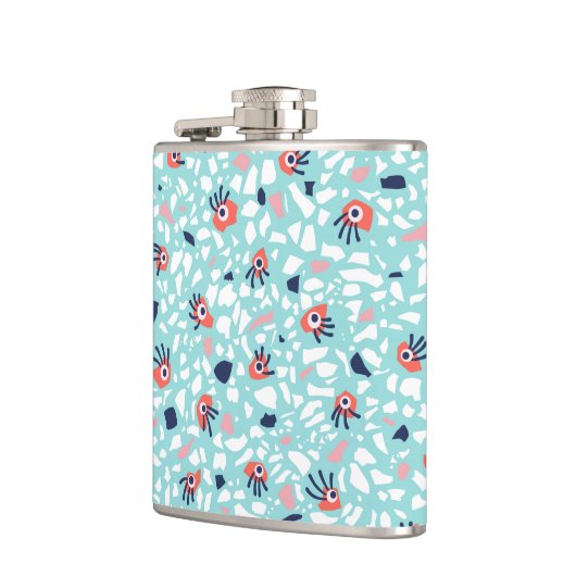 Funny Terrazzo Pattern Kinder Flachmann (Links)