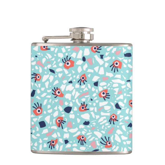 Funny Terrazzo Pattern Kinder Flachmann (Vorderseite)