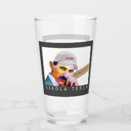 Funny Tesla Portrait Beer Glas