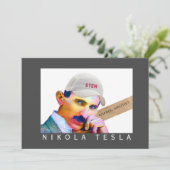 Funny Tesla Portrait Karte (Stehend Vorderseite)