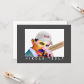 Funny Tesla Portrait Karte (Vorderseite/Rückseite Beispiel)