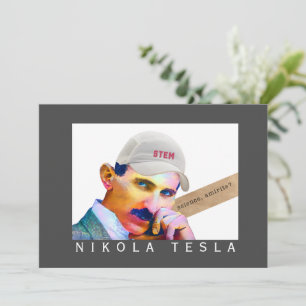 Funny Tesla Portrait Karte
