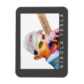 Funny Tesla Portrait Magnet (Vertikal)