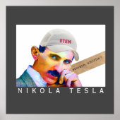 Funny Tesla Portrait Poster (Vorne)