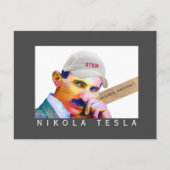 Funny Tesla Portrait Postkarte (Vorderseite)