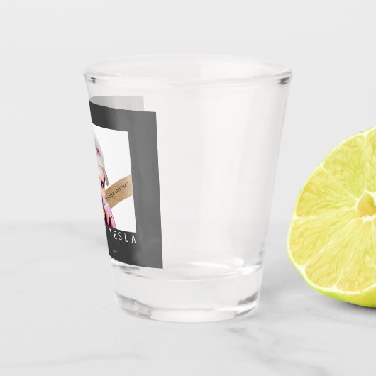 Funny Tesla Portrait Schnapsglas (Rechts)