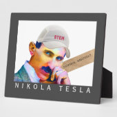Funny Tesla Portrait Tabletop Fotoplatte (Seite)