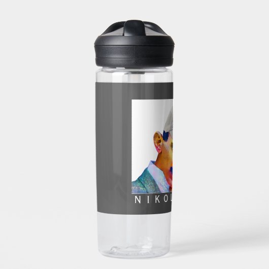 Funny Tesla Portrait Trinkflasche (Vorderseite)