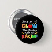Funny Test Day Mode on Teacher Testing Day Glow Yo Button (Vorne & Hinten)