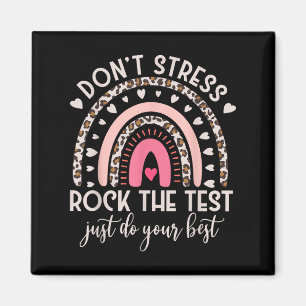 Funny Test Day Retro Boho Rainbow Day Motivierend Magnet