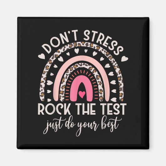 Funny Test Day Retro Boho Rainbow Day Motivierend Magnet (Vorne)