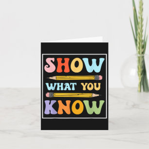 Funny Test Day Show, was Sie wissen, Motivierend S Karte