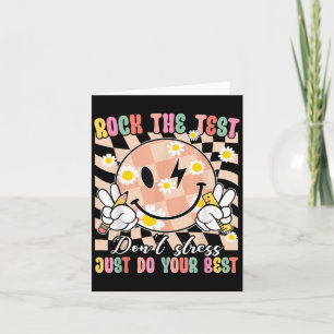 Funny Test Lächeln Gesicht Rock Der Test Motiviere Karte