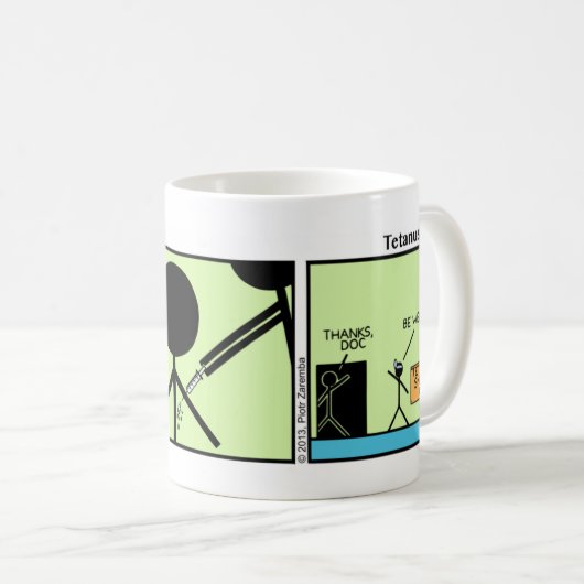 Funny Tetanus Shot Stickman Tasse - 097 (VorderseiteRechts)